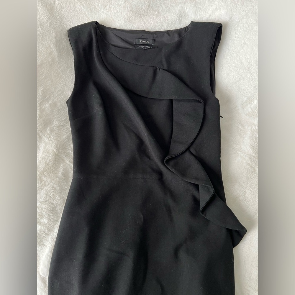 RW&Co Black Sleeveless Ruffle Dress, Size 0